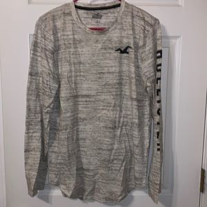 Hollister long sleeve white and grey shirt (Size M)
